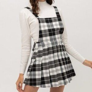 Lovetree Women's Woven Stretch Plaid Pleated Skirt Size XLarge